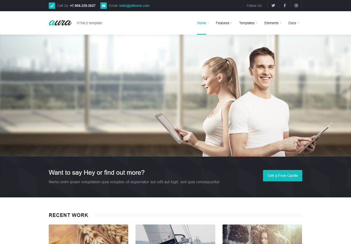 Homepage preview of Aura Professional
