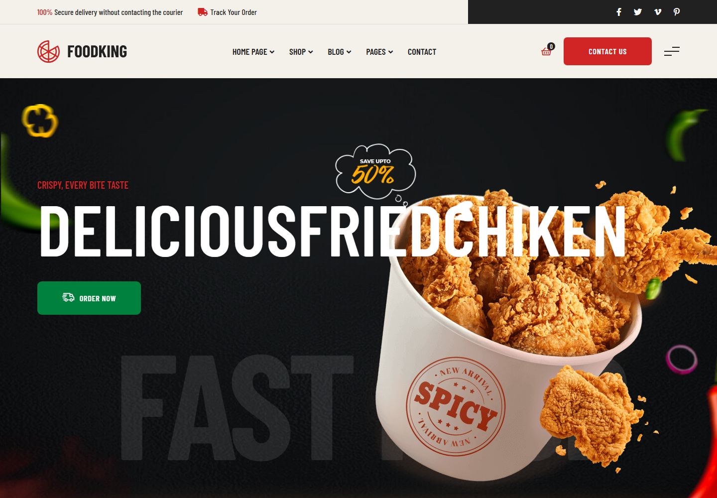 Homepage preview of Foodking Restaurant