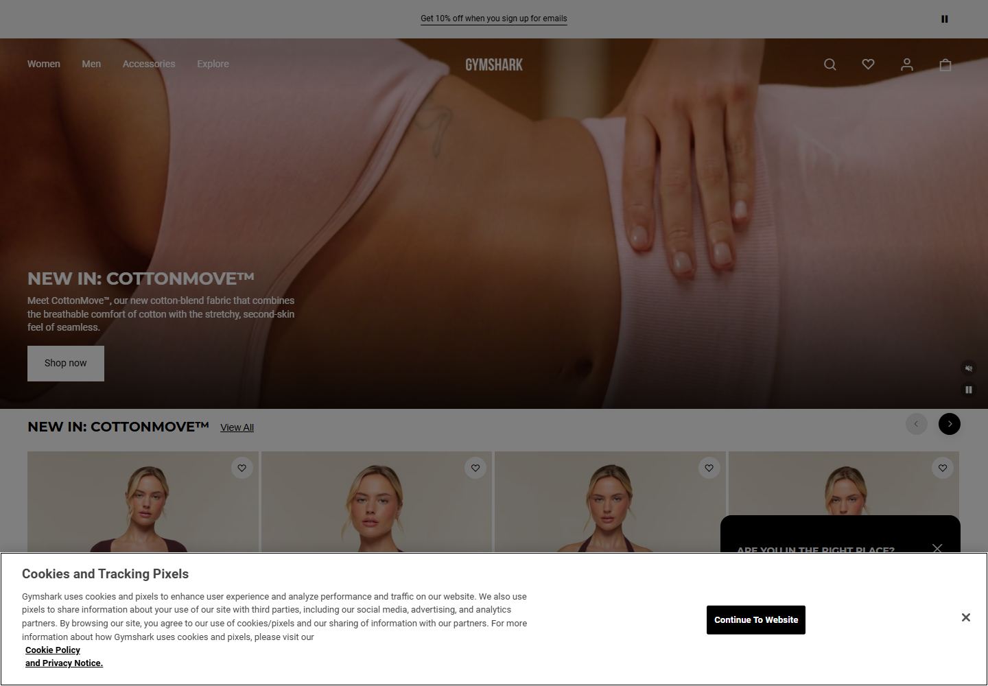 Homepage preview of Gymshark Official Store