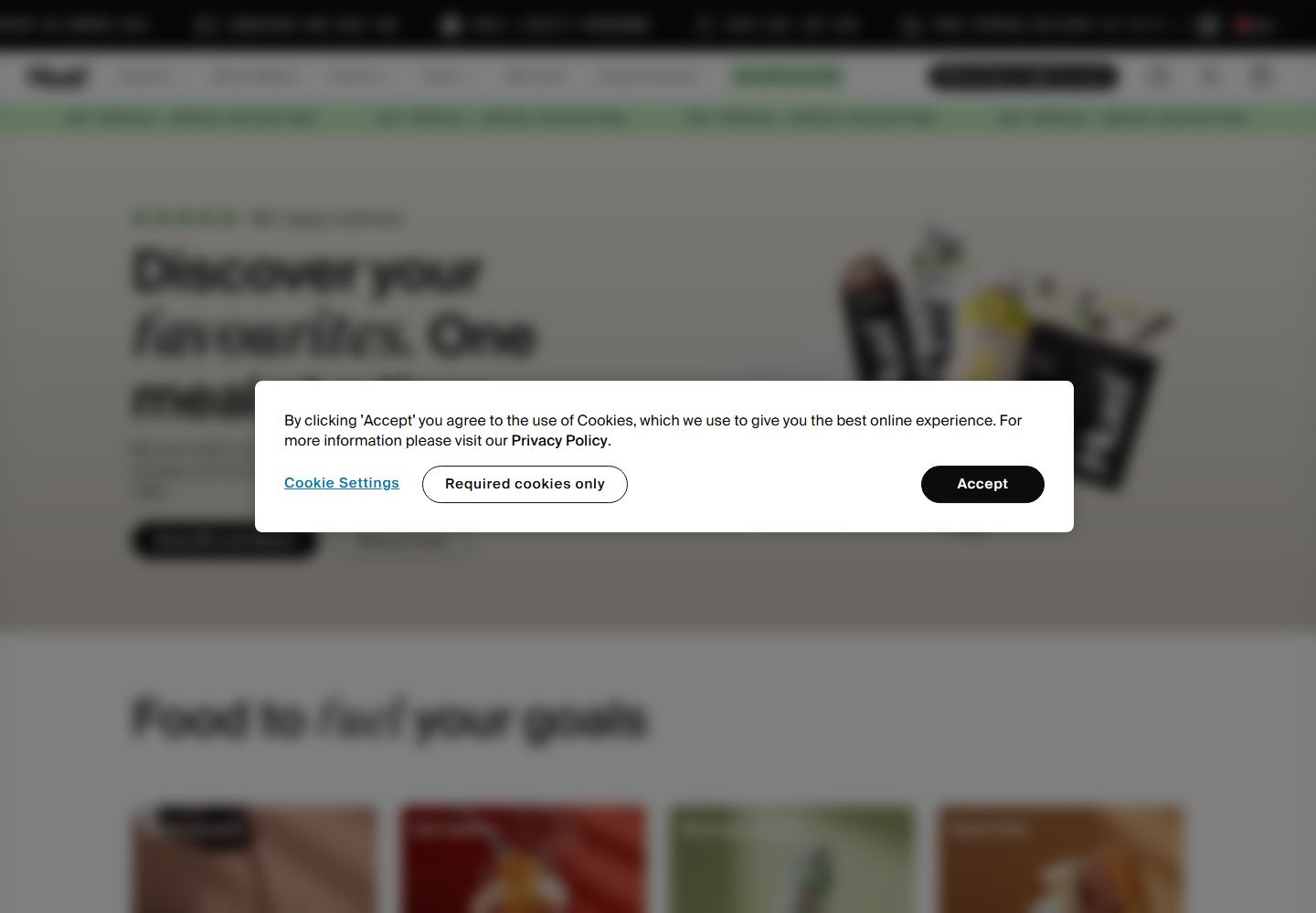 Homepage preview of Huel Store