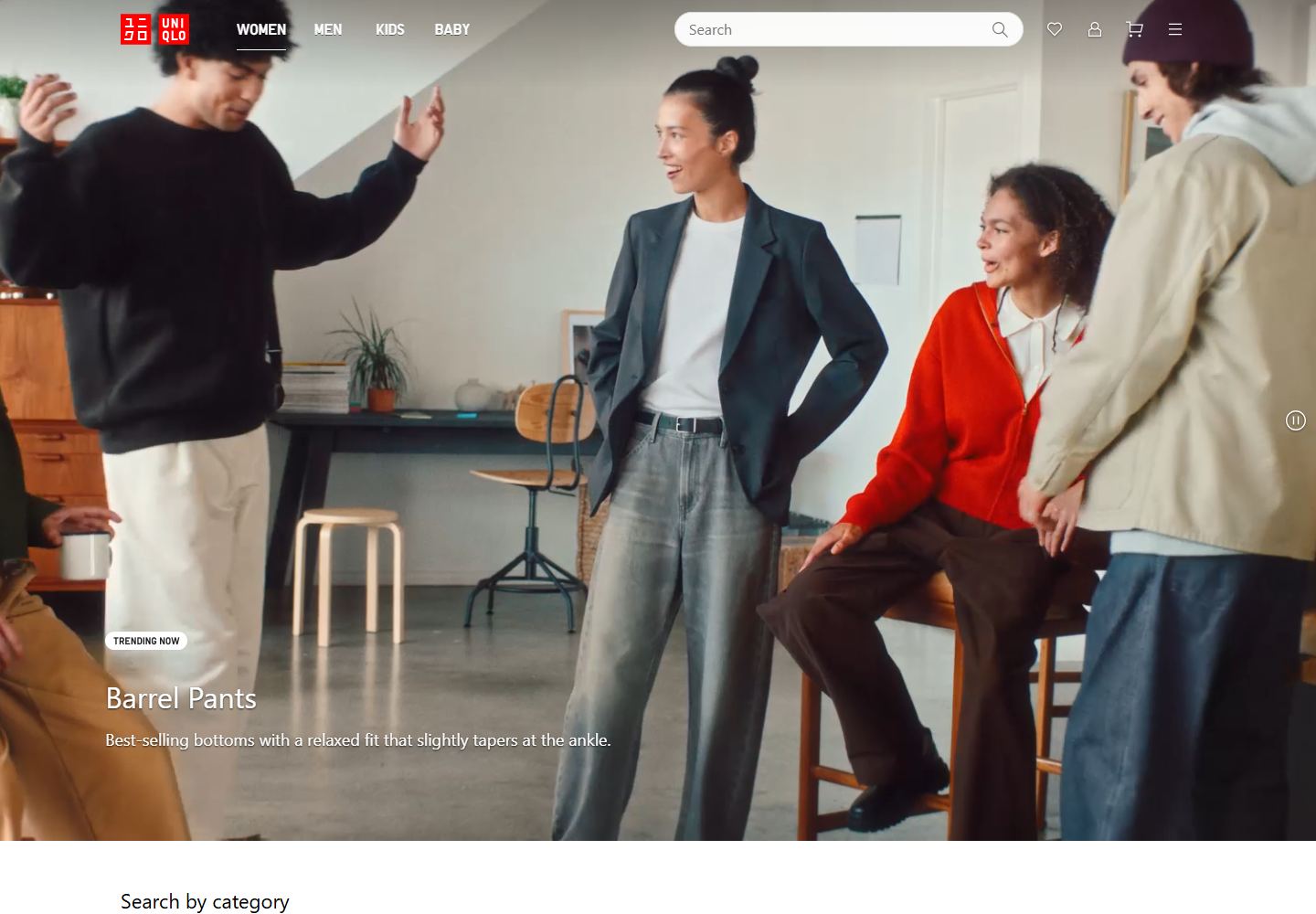 Homepage preview of Women’s, Men’s & Kids