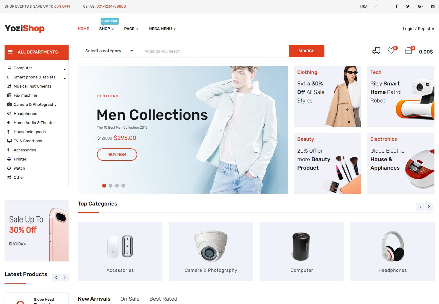 Homepage preview of Yozi Store